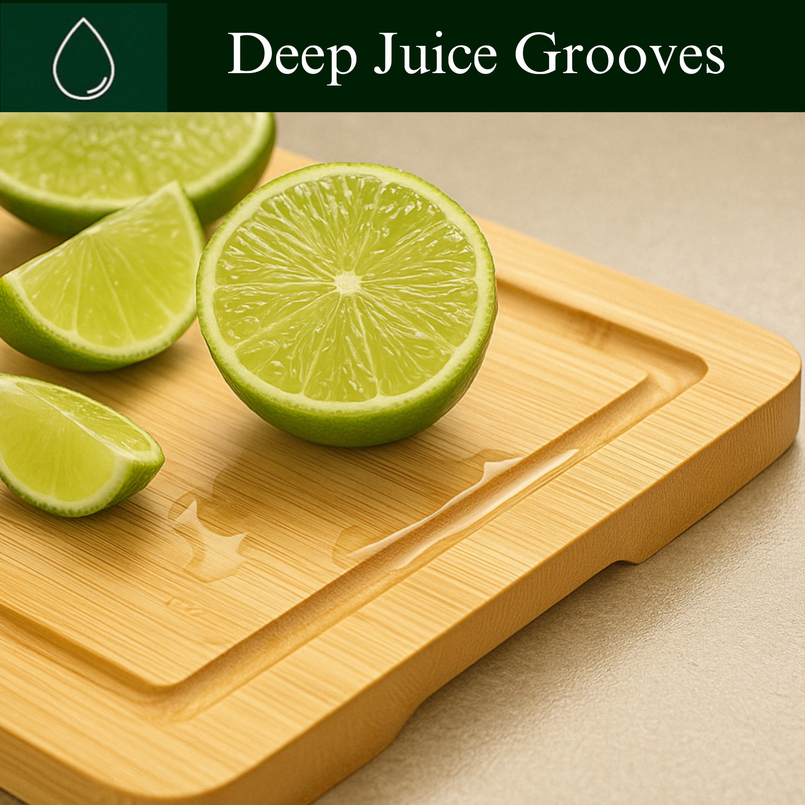 Forestroot Bamboo Cutting Board Set – 3-Piece Wooden Kitchen Boards for Meal Prep & Serving – Durable Bamboo with Deep Juice Groove & Side Handles – Great for Meat, Vegetables & Charcuterie