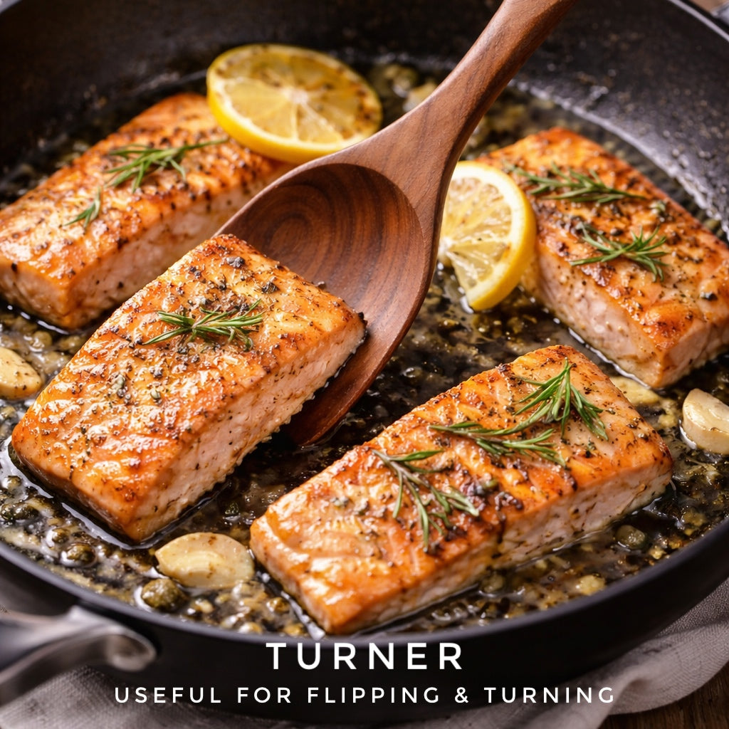 Forestroot 6-Piece Wooden Utensil Set – Premium Teak Wood Cooking Spoons & Spatulas, Non-Stick, Heat-Resistant, Durable & Eco-Friendly Kitchen Tools for Cooking & Serving