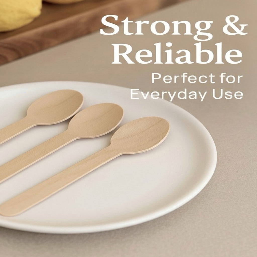 Forestroot Disposable Wooden Spoons, 120 Pcs – Eco-Friendly Biodegradable Compostable Wooden Cutlery, Smooth & Splinter-Free Utensils for Parties, Picnics, Weddings & Catering