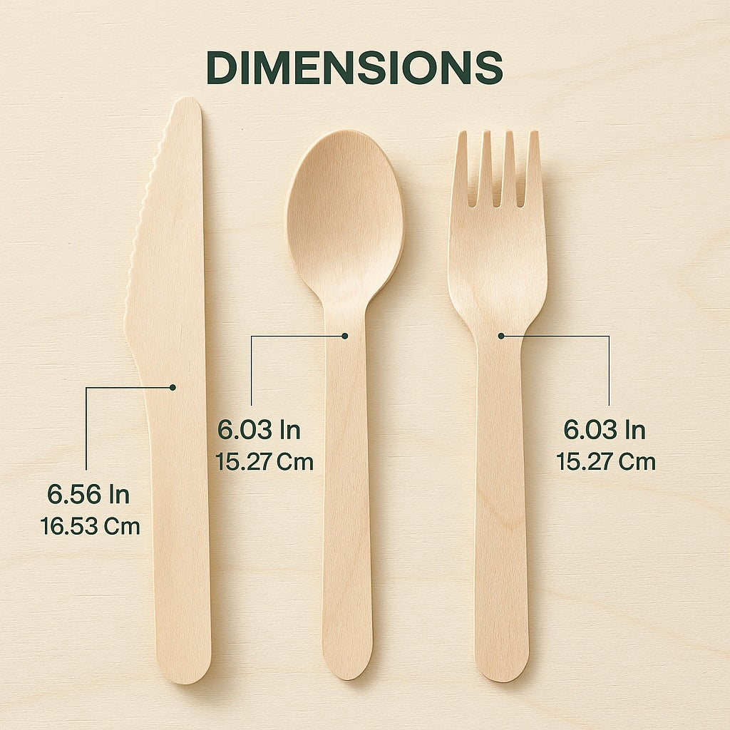 Forestroot Wooden Cutlery Set, 300 Pcs (120 Forks, 90 Spoons, 90 Knives) Eco-Friendly Disposable Wooden Utensils, Plastic-Free Compostable Party Cutlery, Sturdy & Smooth for Events, Picnics & Catering