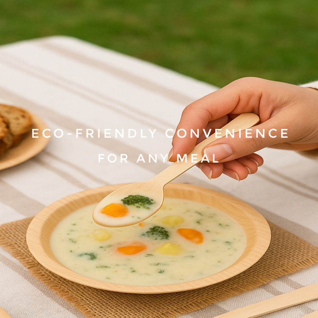 Forestroot Disposable Wooden Spoons, 120 Pcs – Eco-Friendly Biodegradable Compostable Wooden Cutlery, Smooth & Splinter-Free Utensils for Parties, Picnics, Weddings & Catering