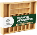 Forestroot Bamboo Drawer Organizer – Expandable 9 Slot Silverware & Utensil Tray for Kitchen, Office & Kitchen –Fits 13”–19.6” Drawers, Natural Bamboo Wood, Deep Compartments - Durable & Eco-Friendly