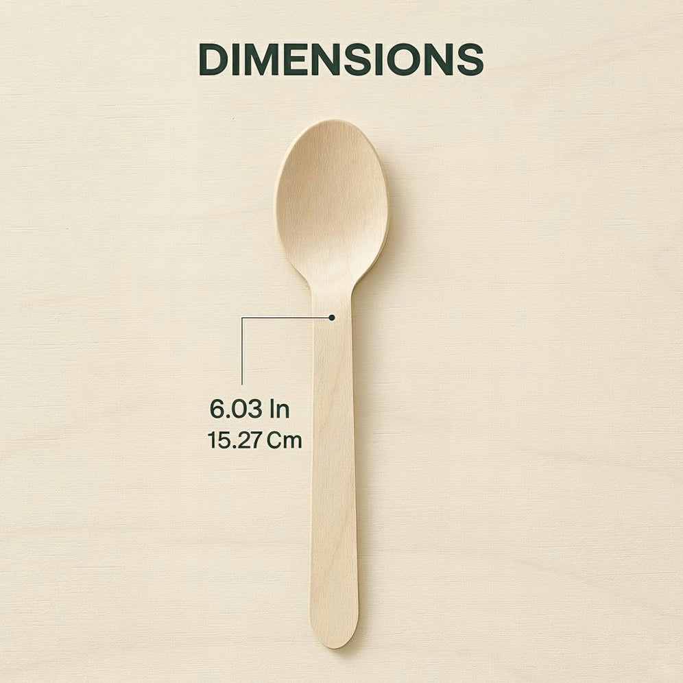 Forestroot Disposable Wooden Spoons, 120 Pcs – Eco-Friendly Biodegradable Compostable Wooden Cutlery, Smooth & Splinter-Free Utensils for Parties, Picnics, Weddings & Catering